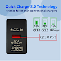 Miniatyrbilde 5 av 5: 3A QC3.0 Enkeltports USB Mobiltelefon Rask Lading Ladere - EU Svart
