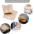 Miniatyrbillede 4 af 5: 6 stk. (16*16cm) Genanvendelige Toastposer Høj Temperaturbestandige Bageposer til Brødrister, Mikrobølgeovn, Ovn, Grill