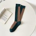 Miniatyrbillede 1 af 3: Ternet strømpebukser med grøn og kaffe kontrast