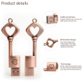 Pikkukuva 4 / 5: 64 Gt:n muistitikku, Vintage Metal Heart Key Shape Thumb Drive USB 2.0 Flash Drive