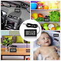 Miniatyrbild 5 av 5: Digital LCD-termometer Temperaturindikator - Svart, 4,8 cm x 2,8 cm x 1,5 cm, med extern vattentät sond, för kylskåpsakvarium, akvariumkylskåp f