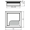 Pikkukuva 2 / 5: Toimistokaapelin läpivienti 80x80mm kaapelin läpivienti työpöydän kodin huonekaluihin alumiininen kaapeli carré hopea 2 huonetta