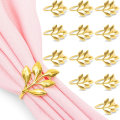 Miniatyrbild 1 av 3: Servettringar i bladform (1,8 tum guld 12-pack)