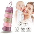 Miniatyrbilde 3 av 5: (Lilla) 4-facks formelutmatare Babyflaska Dispenser Bärbar Stapelbar Formelutmatare.