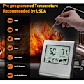 Miniatyrbilde 3 av 5: Matlagingstermometer for digitalt kjøtt med stor LCD-skjerm for røykeovn, kjøkken, grilltermometer med timer og temperaturprobe i st