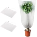 Miniatyrbillede 2 af 5: 2 stk. planteovertræk 100 cm x 150 cm med snøre frostbeskyttelsespose til vinter frostbeskyttelse genanvendelige overtræk jakke til haveplanter grøntsager