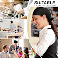 Miniatyrbillede 3 af 5: 2 stk. Sorte slips til slips til arbejde med justerbare hatte til kokkehovedbeklædning Net Barber Chef Arbejdshat