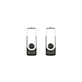 Miniatyrbillede 1 af 3: 2 stk. (sort) USB-flashdrev 16 GB USB-flashdrev-stik USB-flashdrev-lagerroterende disk til bærbar computer/pc/bil