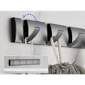 Miniatyrbillede 3 af 3: Foldbar Vægmonteret Knagerække med 5 Kroge, Pladsbesparende Vægmonteret Knagerække, Håndklædeholder, Gunmetal Ask Krog, Velegnet til Badeværelse, Soveværelse, Entré