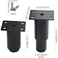 Miniatyrbillede 4 af 5: (8-12cm, Sort) Sæt med 4 Heavy Duty Metal Justerbare Møbelben til Bord, Seng, Sofa