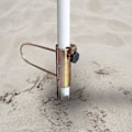Miniatyrbillede 5 af 5: Strandparasol Stativ, Robust Metal Stativ, Jordindstik, Flagstang, Sand/Græs Stativ, Ankerpæl til Terrasseparasol, Flagstang, Fiskespind