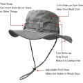 Miniatyrbilde 3 av 5: Utendørs bredbremmet solhatt, dobbeltlags klassisk kampsoldat-stil jungel solhatt for fiske, jakt, camping