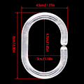 Miniatyrbillede 2 af 5: Bruseforhængsringe 24 stk. Transparent Hvid 3.8 x 5.5 cm