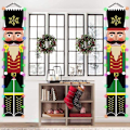 Miniatyrbild 3 av 5: 2-pack Jul Nötknäppare Banner (30 x 180 cm), Dörrskylt, Nötknäpparsoldat Dörr med LED-lampor Jul Veranda Banner, för Julhelgsfest
