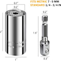 Miniatyrbillede 2 af 5: Universel topnøgle, universalnøgle, universal top (7 mm – 19 mm, 1/4\" – 3/4\"), multifunktionelt håndværktøj og vedligeholdelsesværktøj, let at løsne