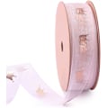 Miniatyrbillede 1 af 3: Pink - 1 stk, 19mm Krans Sheer Jule Sne Sheer Bånd - 19mm x 9m