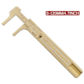 Pikkukuva 2 / 4: Kannettavat messinkiset vernier-työntömitat, retro metallinen viivain kaksoisasteikolla mm/tuuma 0-120mm
