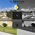 Miniatyrbillede 4 af 5: Smart WiFi WiFi Dørklokke Fjernbetjeningskamera Videointercom Siddende Video Trådløs Seaper Hus HD Nattesyn