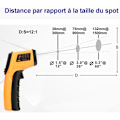 Miniatyrbillede 4 af 5: Infrarødt termometer, Laser kontakt Infrarødt termometer fra -50 ° C til 400 ° C, baggrundsbelyst LCD-skærm (ikke til mennesker)