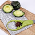 Miniatyrbillede 1 af 3: Avocado-skærer, 3 i 1 Avocado-værktøjer Avocado-skærer i rustfrit stål Sikkerhedsblad til avocado og multifunktionel frugtskærer, Tra