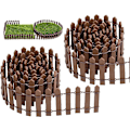 Miniatyrbilde 1 av 5: 2 Pakke Miniatyr Gjerde av Tre 90*5CM Små Gjerder av Tre Spissgjerde Eventyrhage Juledekorativt Gjerde for Mikrolandskap Dukkehus Blomsterpotte Ornament (Kaffe)