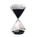 Miniatyrbillede 2 af 4: Diamantformet glas timeglas - Kreativ gave, romantisk, køkken, kontor, dekoration, jul, fødselsdag 5 minutter sort
