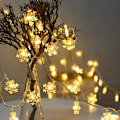 Miniatyrbillede 1 af 5: Snefnugl Lyskæde 3m/10ft LED Fe Snefnugl Lanternelys med 20 Snefnug 2 Blinkende Tilstande, Batteridrevet (Varm Hvid)