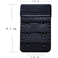 Miniatyrbillede 5 af 5: Sorte Damebh-Forlængere, 3-pak, Bløde og Komfortable, 2 Kroge, 6,1 cm x 3,8 cm