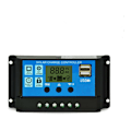 Pikkukuva 1 / 4: Älykäs aurinkopaneelin lataussäädin PWM-aurinkopaneelin lataussäädin, 12V/24V, 30A, LCD-näyttö, kaksois-USB-portti