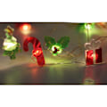 Miniatyrbillede 4 af 5: Lysende guirlande formet som et juletræ, 2 m, 20 LED'er, med timer, batteridrevet, varm hvid, sølvtråd til juletræ, hjem d