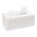 Miniatyrbillede 1 af 3: PU Læder Hjemmekontor Rektangulær Servietholder Æske, Elegant og Fashionabel Hjemmeindretning, Hvid