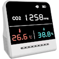 Miniatyrbillede 1 af 4: Bærbar CO2-sensor til skrivebordet, professionel luftkvalitetsmonitor CO2-detektor med lang batterilevetid, kuldioxiddetektor, temperatur relativ fugtighed