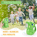 Miniatyrbild 2 av 5: Bubbelmaskin, Automatisk Dinosaurie Bubbelmaskingevär Barn Utomhusleksak, Bubbelblåsningsmaskin Festgåva,