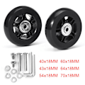 Miniatyrbillede 3 af 5: Sæt med 2 reservekufferthjul med sorte aksler 40mm18mm Universal kufferthjul