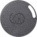 Miniatyrbillede 1 af 5: Sort - Multifunktionel rund skærebræt i plast til grøntsager, frugt, brød, ost, 31 cm (1 stk.)