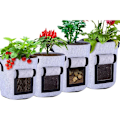 Miniatyrbilde 4 av 4: 3 stk. Potetdyrkingspose, Potetdyrkingspose, Potetdyrkingspose med synlig klaff og håndtak for grønnsaker, frukt, blomster, poteter (svart)