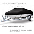 Miniatyrbillede 3 af 3: Bådsdæksel V-Form 17-19FT 600*310cm Fremstillet af 210D Sort Oxfordstof Holdbart Vandtæt, Bådsdæksel til Trailer, Yacht, Fiskerbåd, Tri-Skrog, Regn