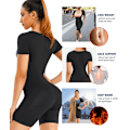 Miniatyrbild 3 av 5: Bastu svettdräkt för kvinnor helkropp 3 i 1 träning bantning varm väst magkontroll shapewear(XXL)