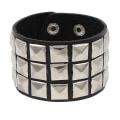 Pikkukuva 5 / 5: Nahkainen niitattu punk-rannekoru miehille ja naisille 80-luvun niitattu rannekoru gootti punk rock -rannekoru piikki niittiranneke unisex-metalli Halloween-juhliin Fa