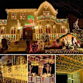 Miniatyrbillede 4 af 5: Lysende guirlande 15m 100 LED julelys Indendørs og udendørs 8 fe-lys Vandtæt Hastigheder Transparent kabel Til boligindretning Fête De Christ