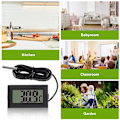 Miniatyrbild 3 av 5: Digital LCD-termometer Temperaturindikator - Svart, 4,8 cm x 2,8 cm x 1,5 cm, med extern vattentät sond, för kylskåpsakvarium, akvariumkylskåp f