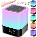 Miniatyrbild 2 av 4: Nattlampa Bluetooth-högtalare, väckarklocka Bluetooth-högtalare Touch Sensor Sänglampa Dimbar Multicolor Sänglampa