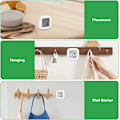 Miniatyrbillede 4 af 5: 4 Mini Indendørs Termometre (Hvid), Digitalt Termometer Hygrometer Bærbart Termometer til Hjem, Akvarium, Børneværelse, Inkubator, Kælder, Skiftende R