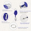 Pikkukuva 3 / 5: Retractable Badge Reels, 3 kpl rullapidikettä, pidennettävä avaimenperä, avaimennauha, vyöklipsi avaimenperälle, ID-kortinpidikkeelle (vaaleanpunainen, violetti, tummansininen)