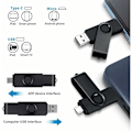 Pikkukuva 2 / 5: 2 kpl USB-muistitikku C 64GB USB 2.0 OTG 3 YHDESSÄ Type C USB Micro USB Clef Stick 64gb Flash Drive U Disk PC:lle Android-älypuhelimelle Tabletille (Sininen Musta)