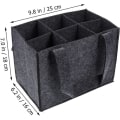 Miniatyrbilde 2 av 5: Filtholder for 6 flasker, Filtholder, Flaskekurv med separat skillevegg for 6 flasker, Vinflaskeholder, Ølholder Perfekt for piknik