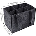Miniatyrbillede 2 af 5: Filtet Flaskepose til 6 Flasker, Filtet Flaskeholder, Flaskekurv med Separat Skillevæg til 6 Flasker, Vinflaskeholder, Ølholder Perfekt til Picnic