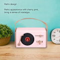 Miniatyrbild 2 av 5: Portabel högtalare Retro design Kraftfull bas Effekt Stödjer USB-minneskort 1200mAh batteri Blå