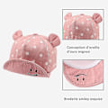 Miniatyrbild 3 av 4: Bomull baby hatt flicka pojke barn solhatt justerbar sommar höst rosa