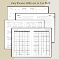 Pikkukuva 4 / 5: 2024 viikoittainen ja kuukausittainen suunnittelija, tammikuu-joulukuu, 14,5*21,5 cm, 316 sivua (vaaleanpunainen)